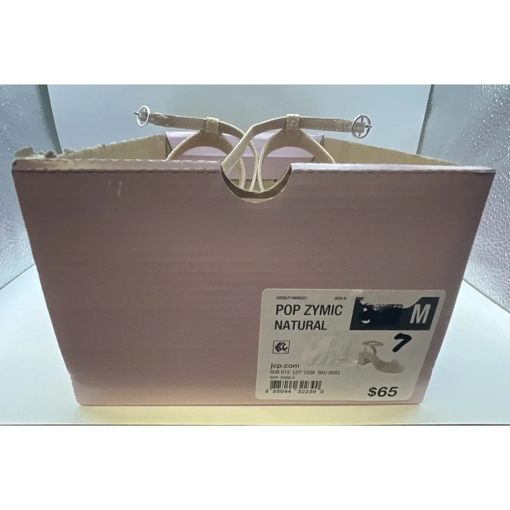 Womens Pop Zymic Natural Heeled Sandals - New - Size 7 - Picture 4 of 6